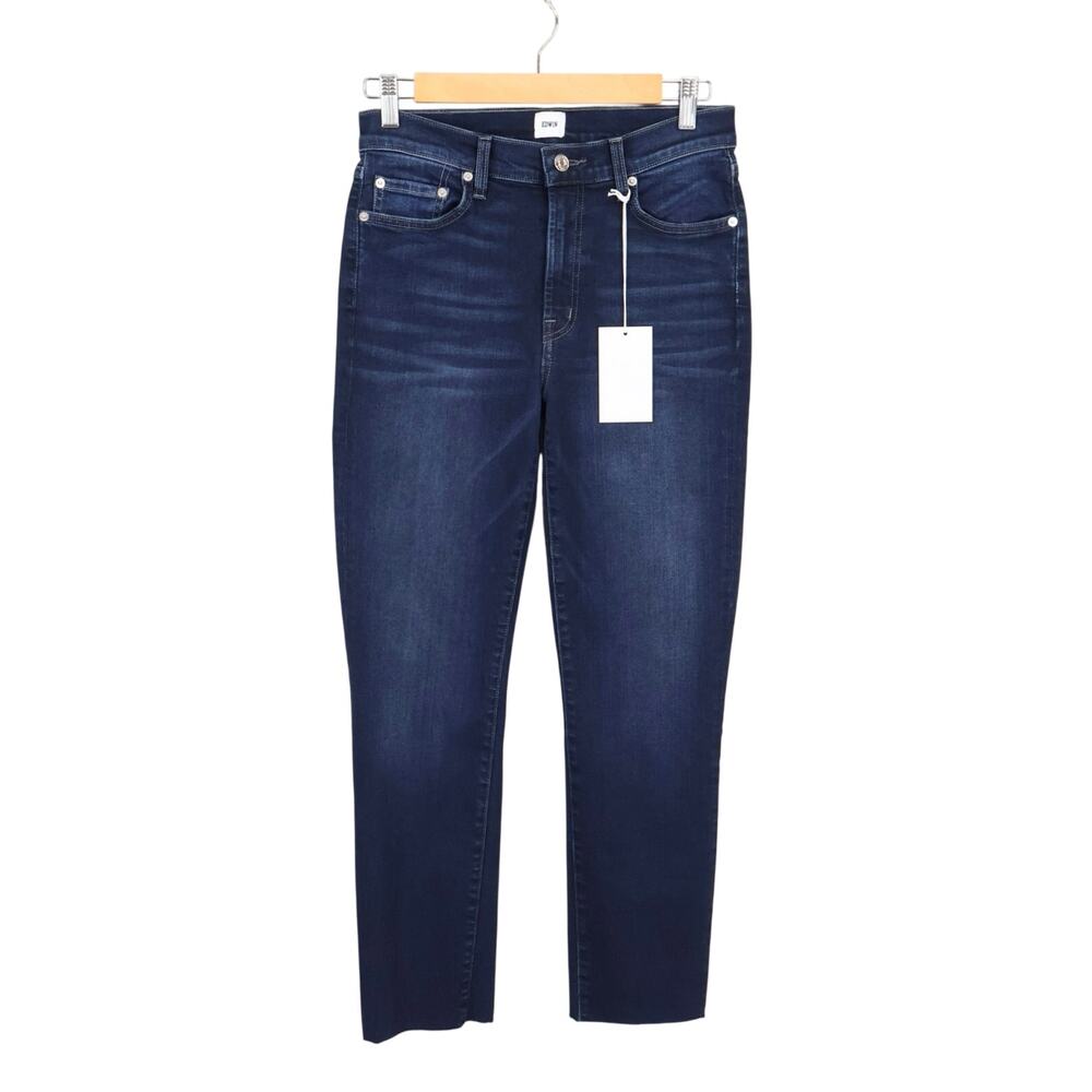 NWT Edwin Bree Mid-Rise Straight Leg Crop Stretch Denim In Night Sky Size 27